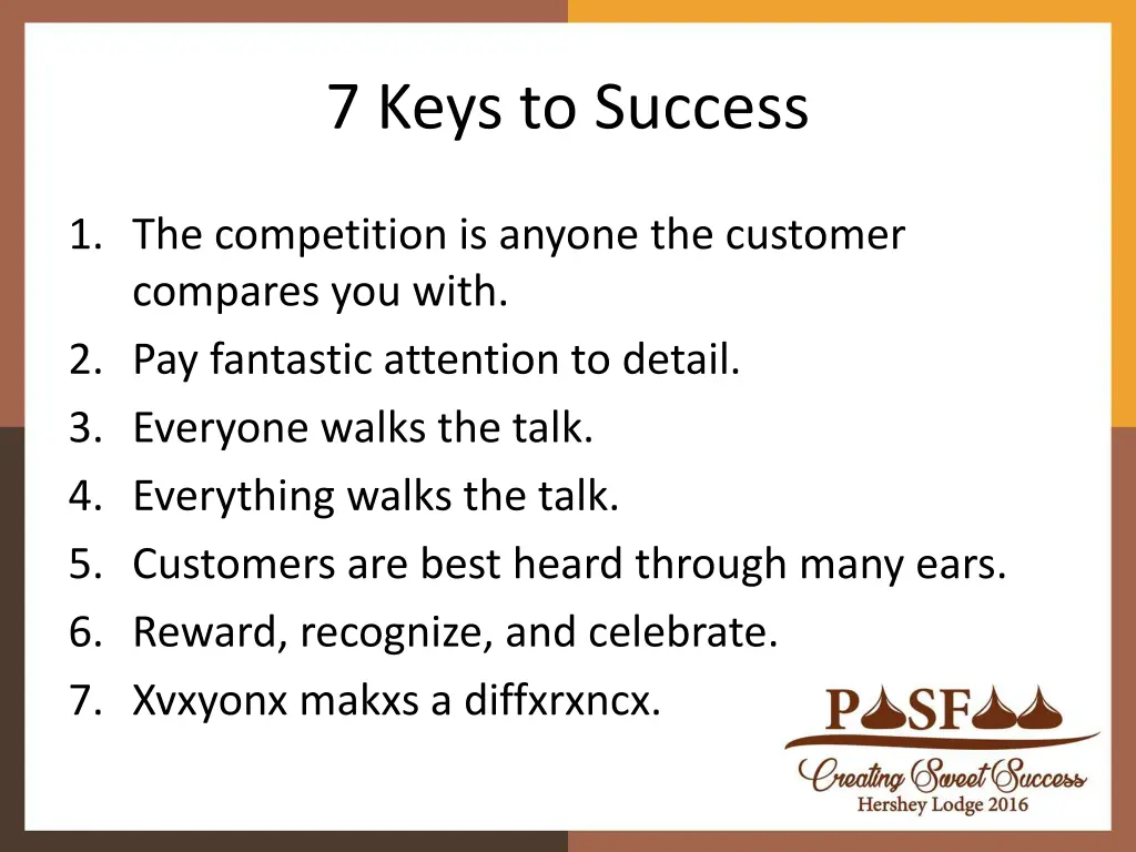 7 keys to success