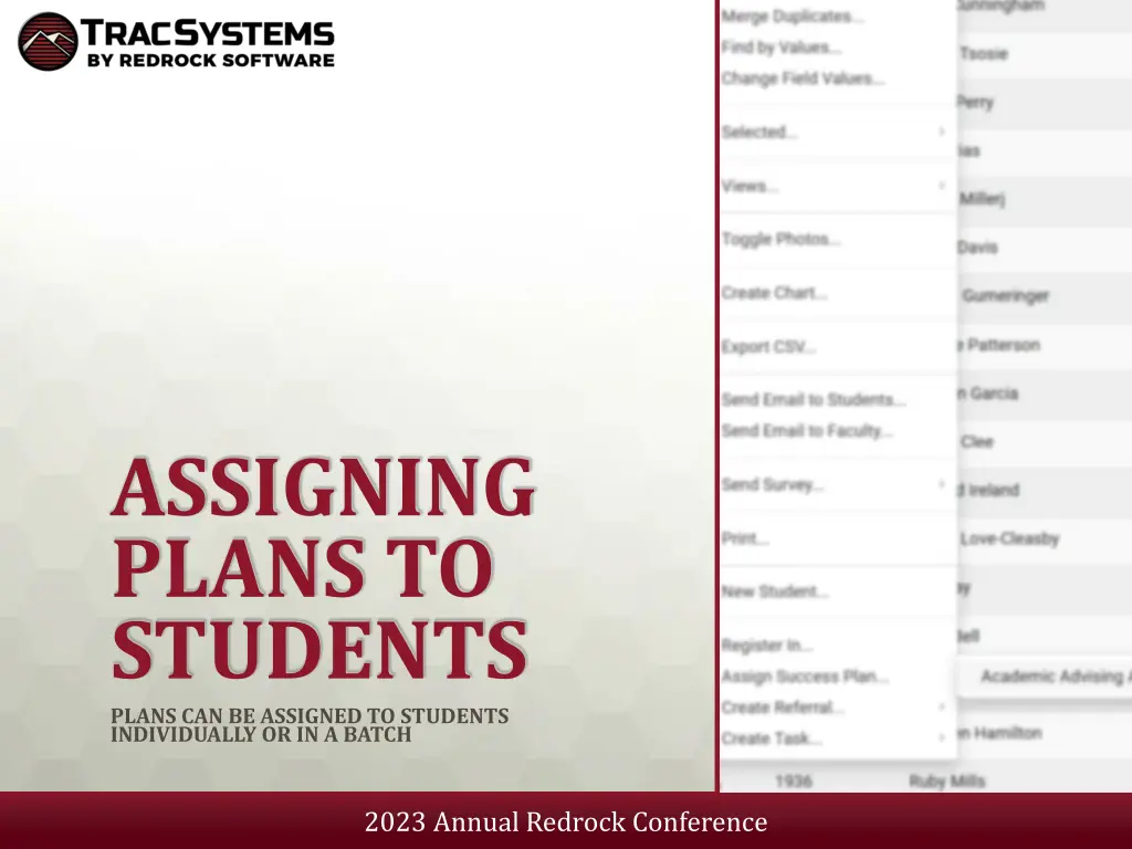 assigning plans to students plans can be assigned