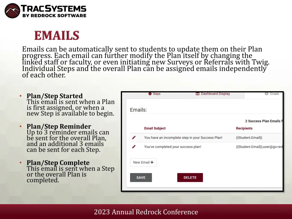 emails emails can be automatically sent