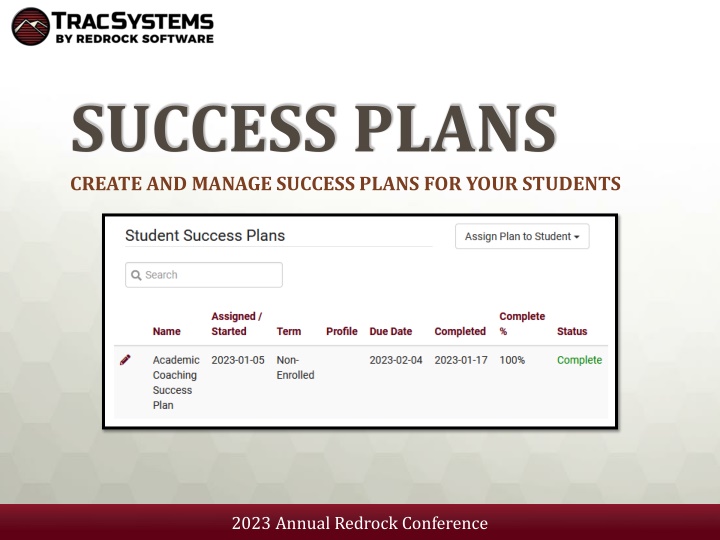 success plans create and manage success plans