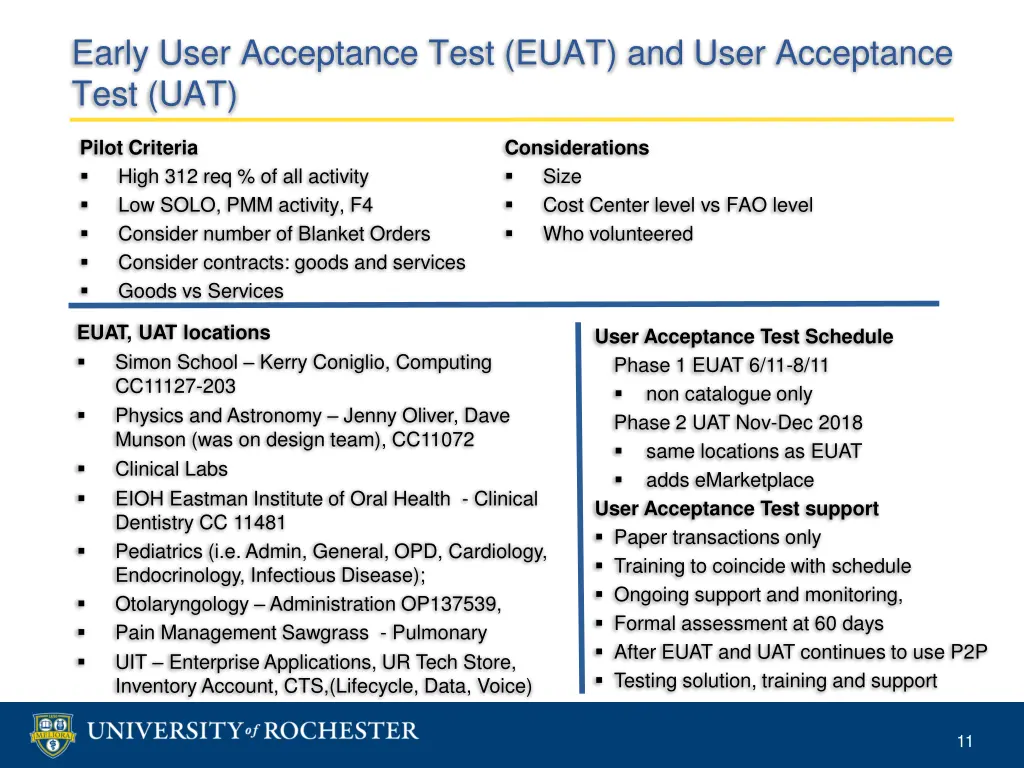 early user acceptance test euat and user