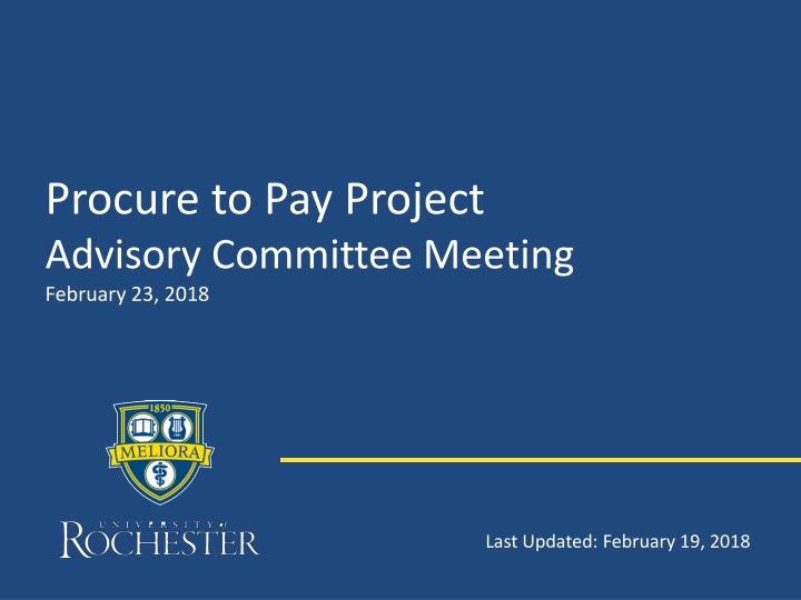 procure to pay project advisory committee meeting
