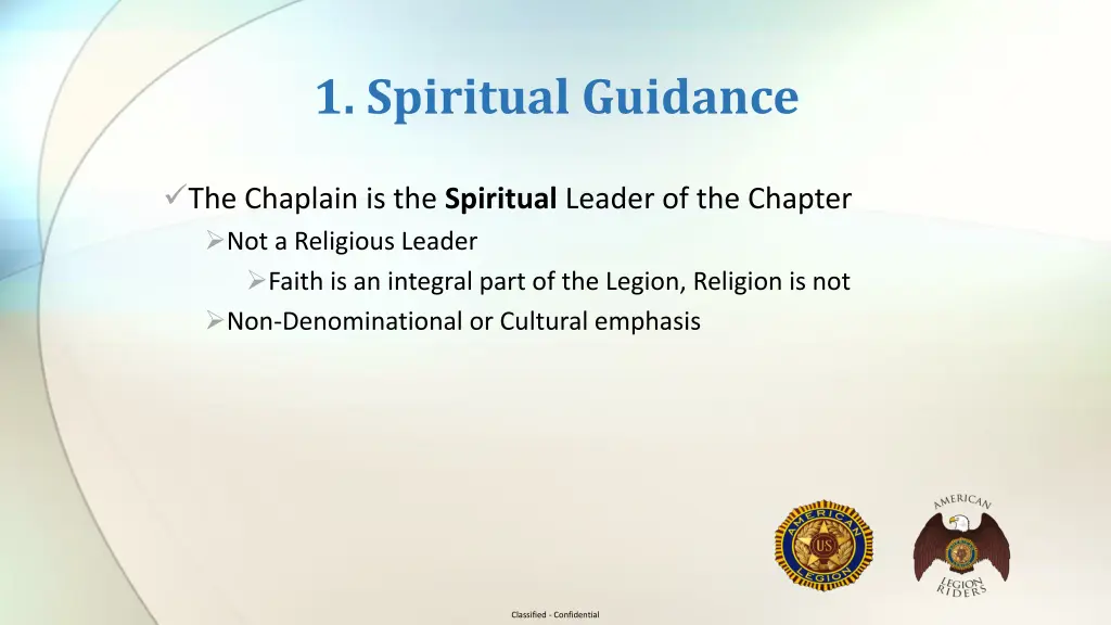 1 spiritual guidance