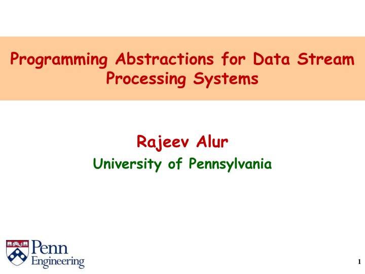 programming abstractions for data stream