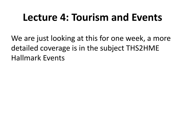 lecture 4 tourism and events