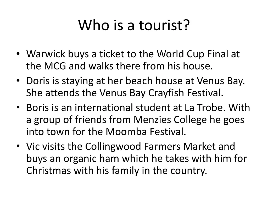 who is a tourist