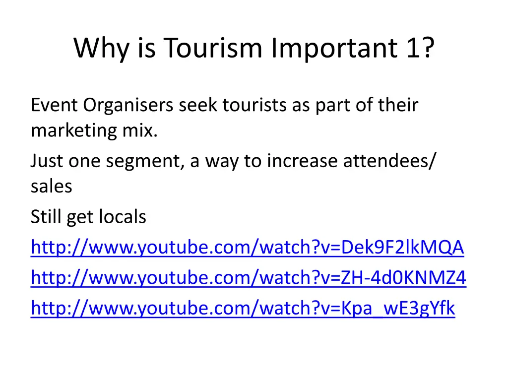 why is tourism important 1