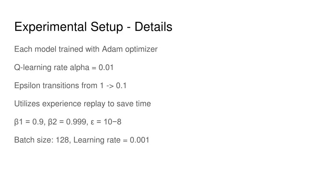 experimental setup details