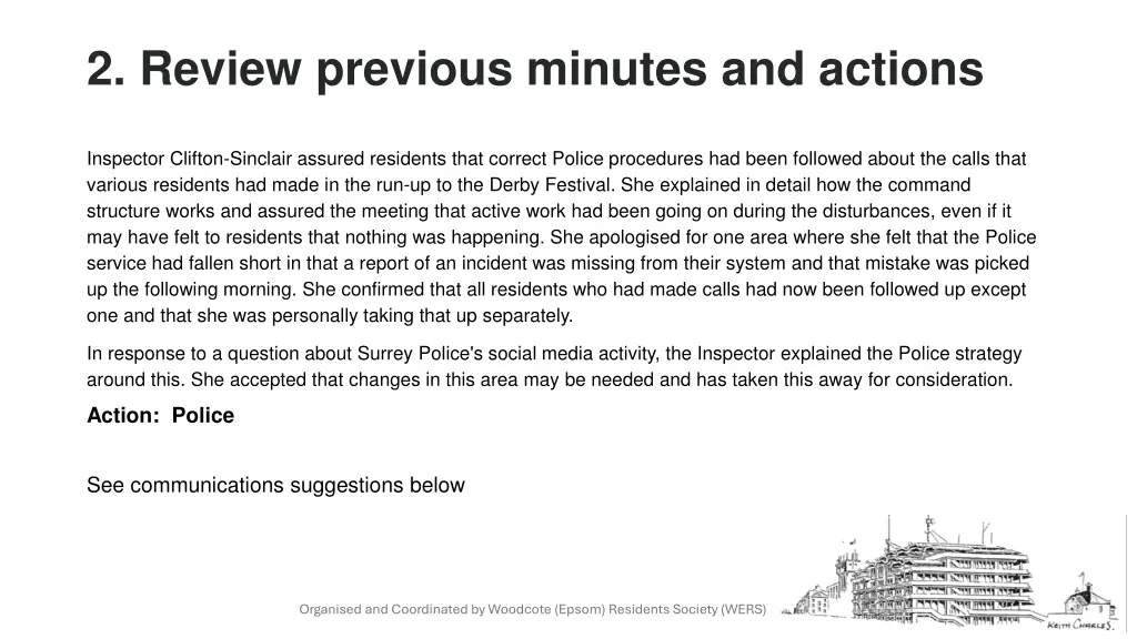 2 review previous minutes and actions