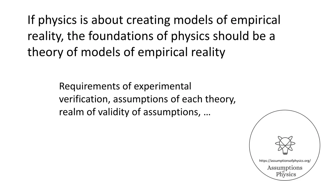 if physics is about creating models of empirical