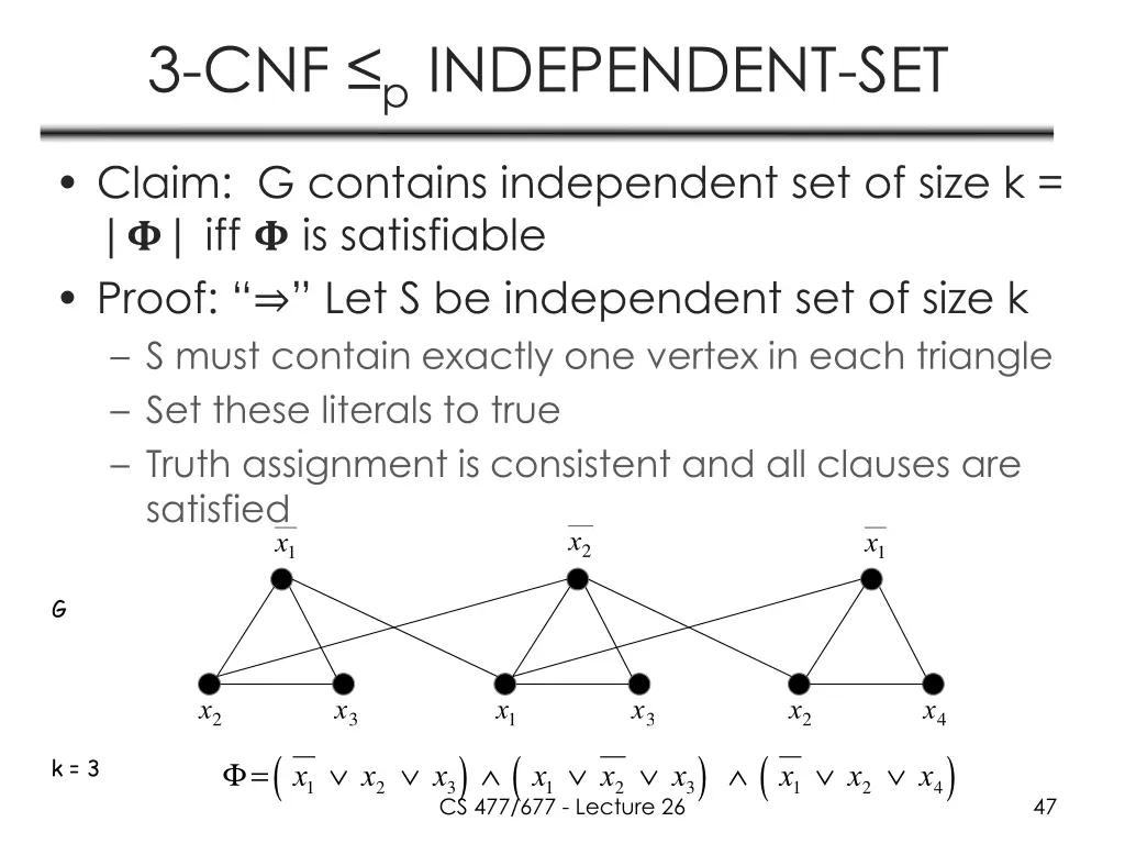 3 cnf p independent set 1