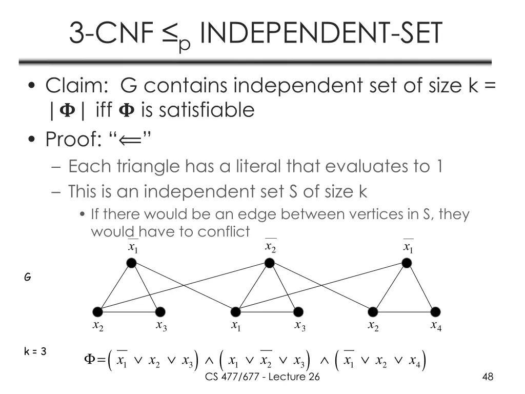 3 cnf p independent set 2