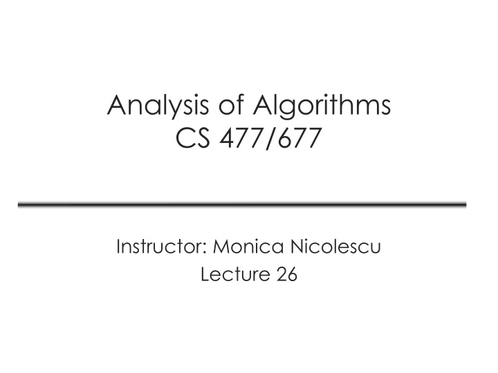 analysis of algorithms cs 477 677