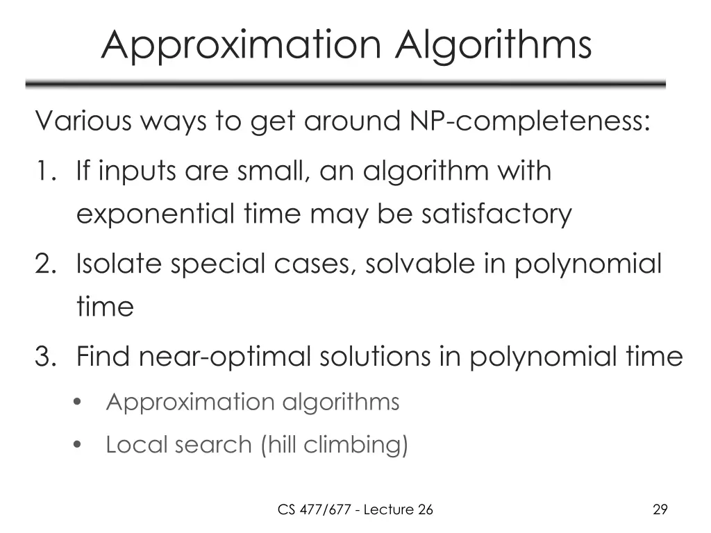 approximation algorithms