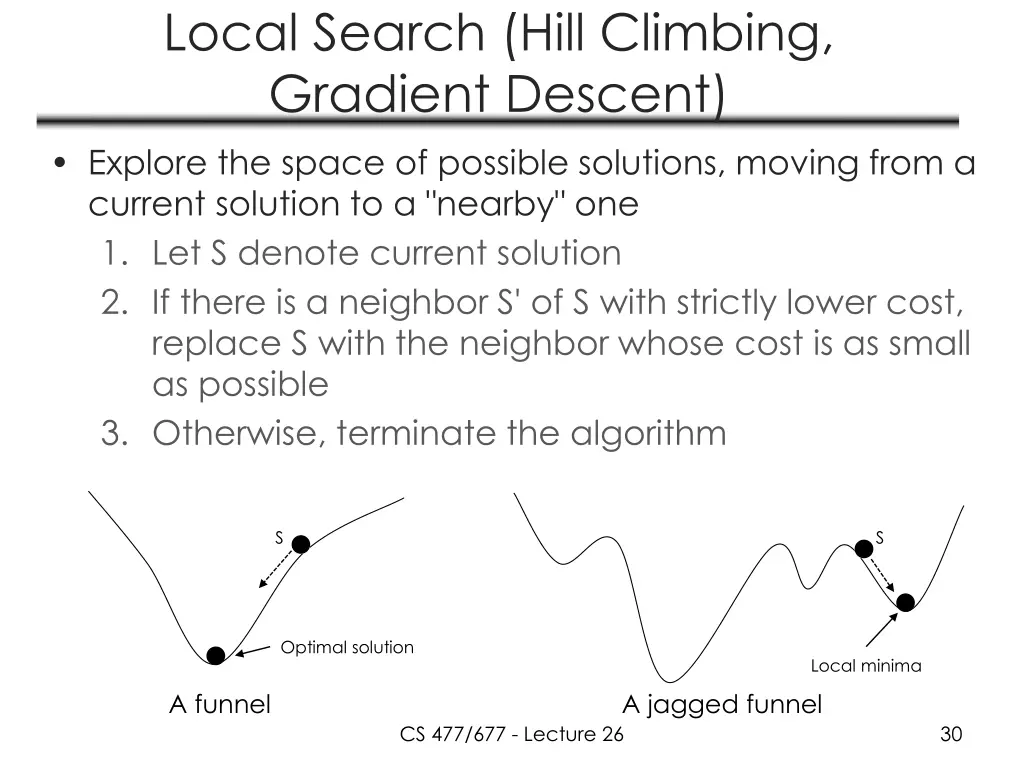 local search hill climbing gradient descent