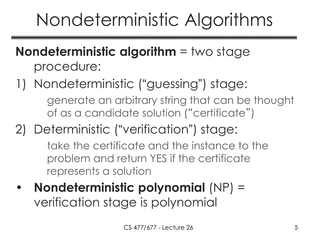 nondeterministic algorithms