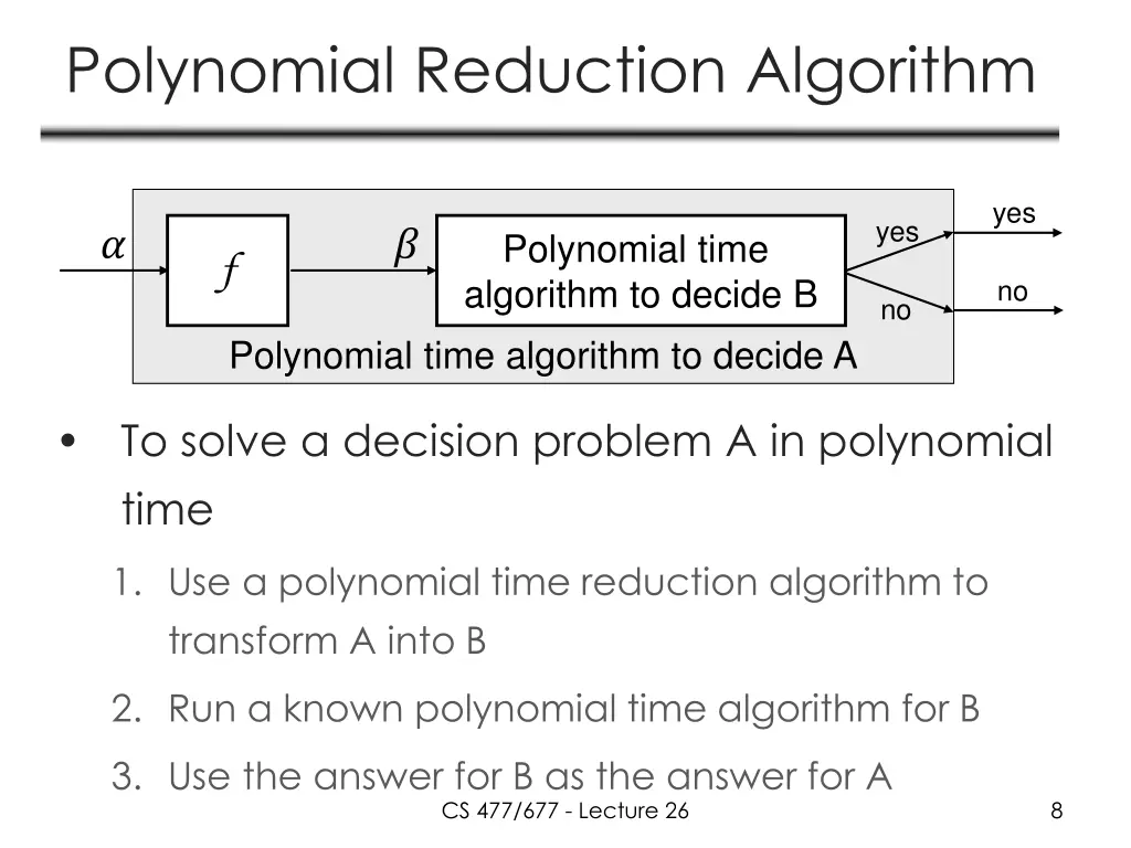 polynomial reduction algorithm