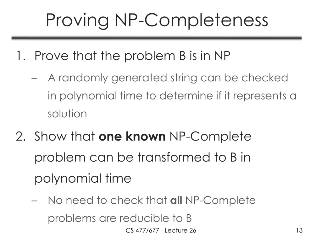 proving np completeness 1