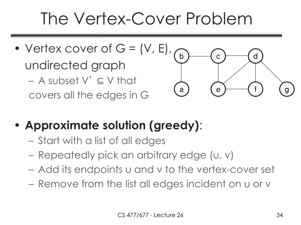 the vertex cover problem 1