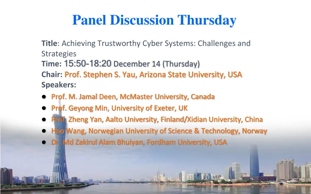 panel discussion thursday