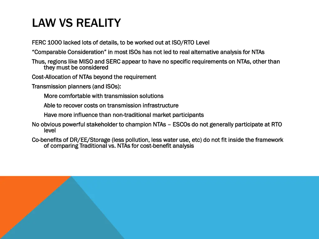 law vs reality