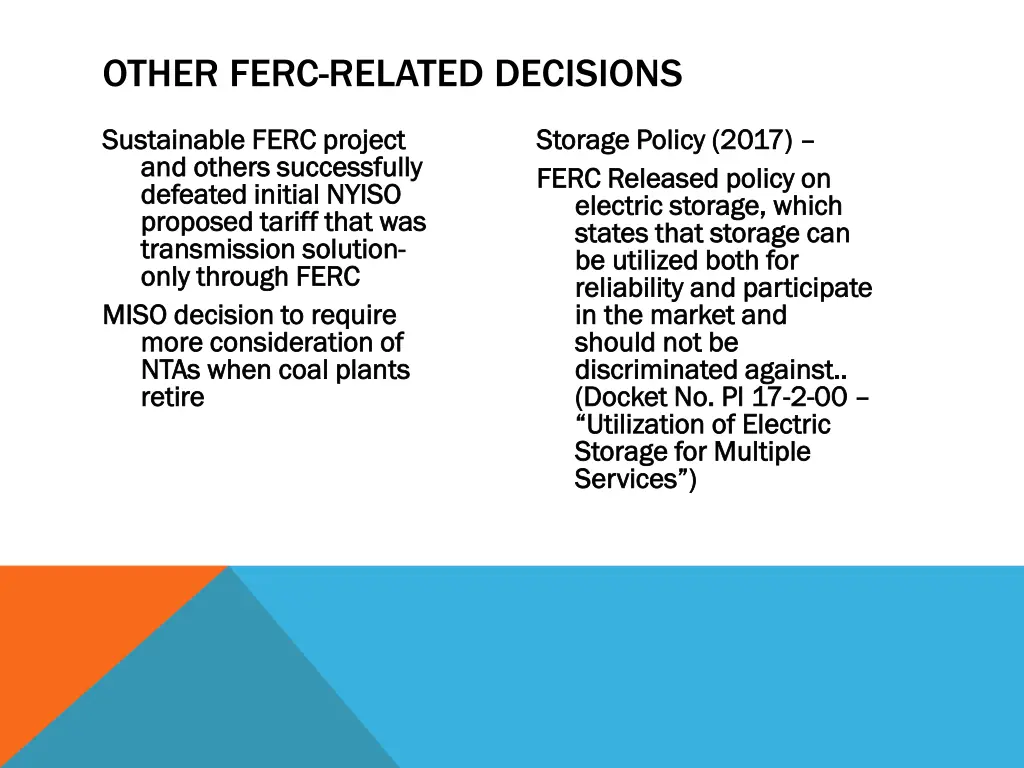 other ferc related decisions