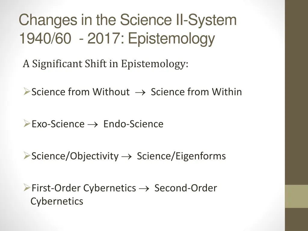 changes in the science ii system 1940 60 2017 2