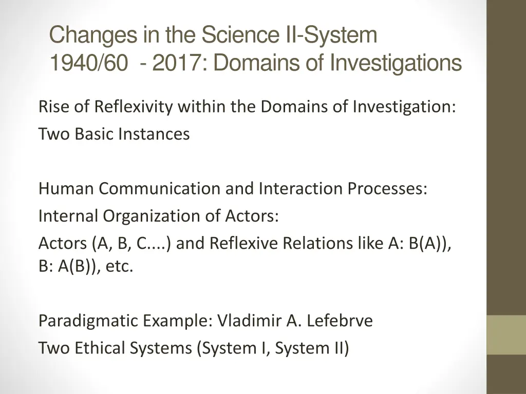 changes in the science ii system 1940 60 2017 4