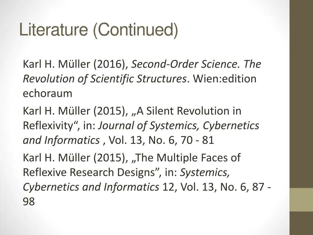 literature continued