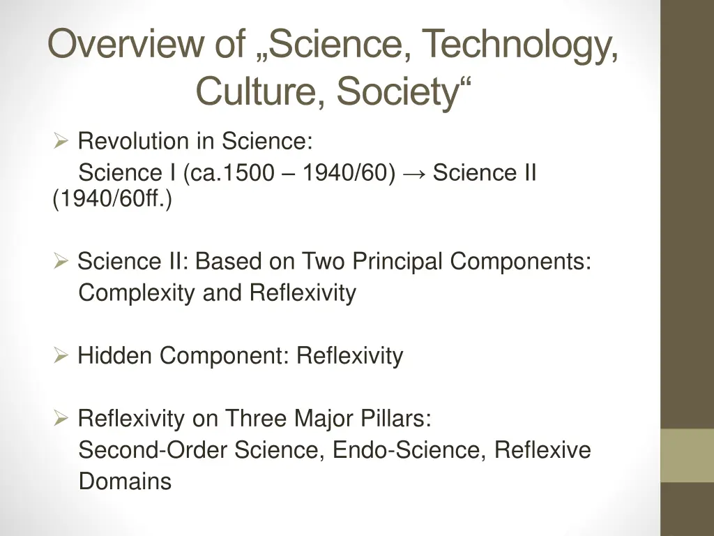 overview of science technology culture society