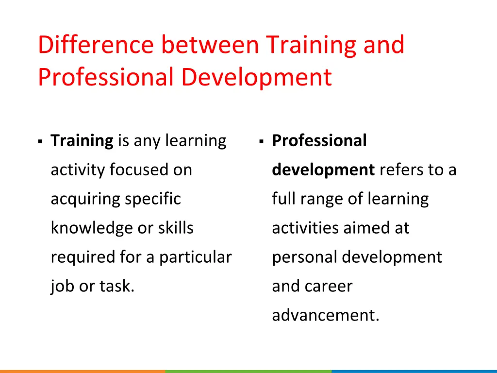 difference between training and professional
