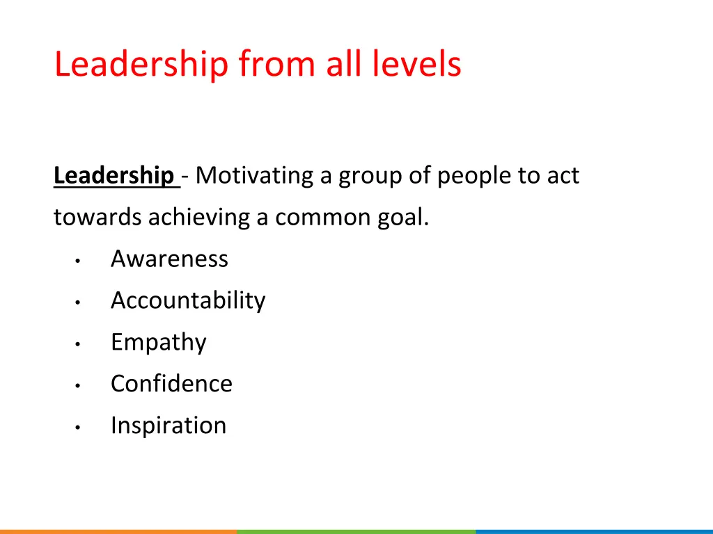 leadership from all levels
