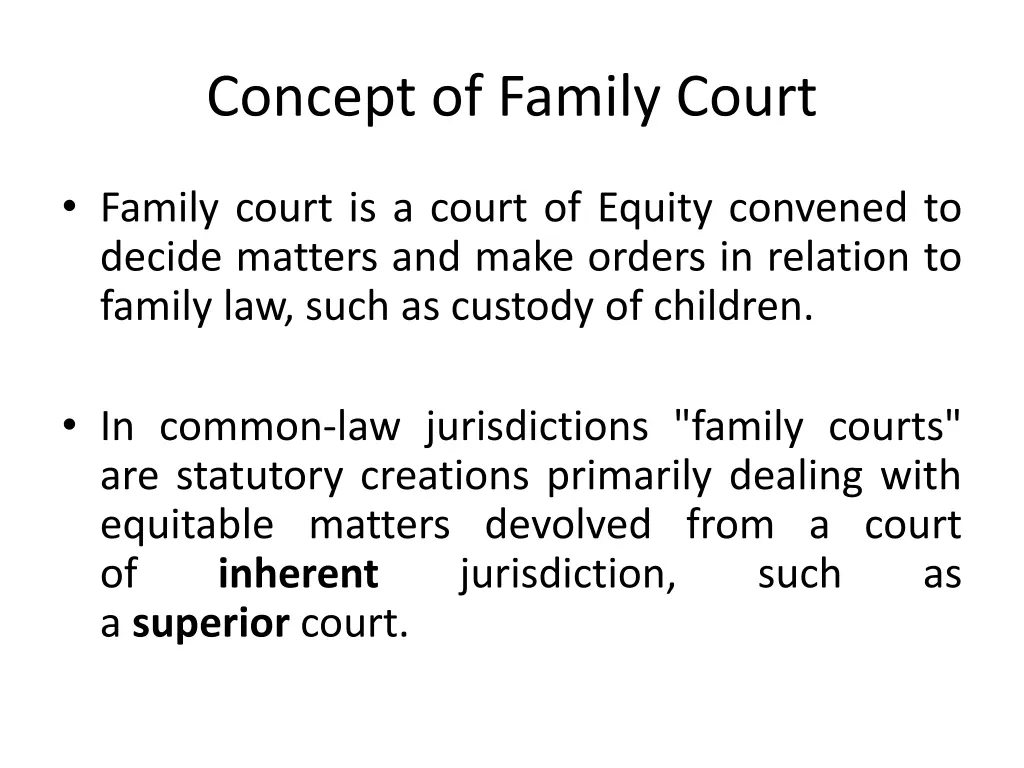 concept of family court