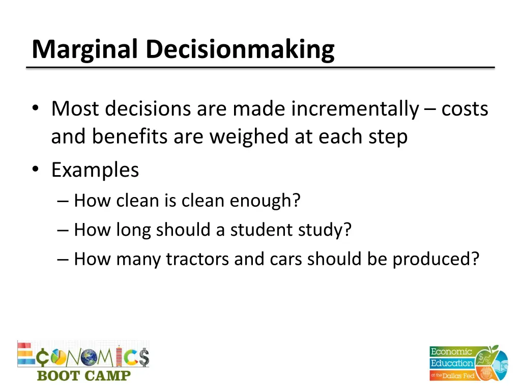 marginal decisionmaking