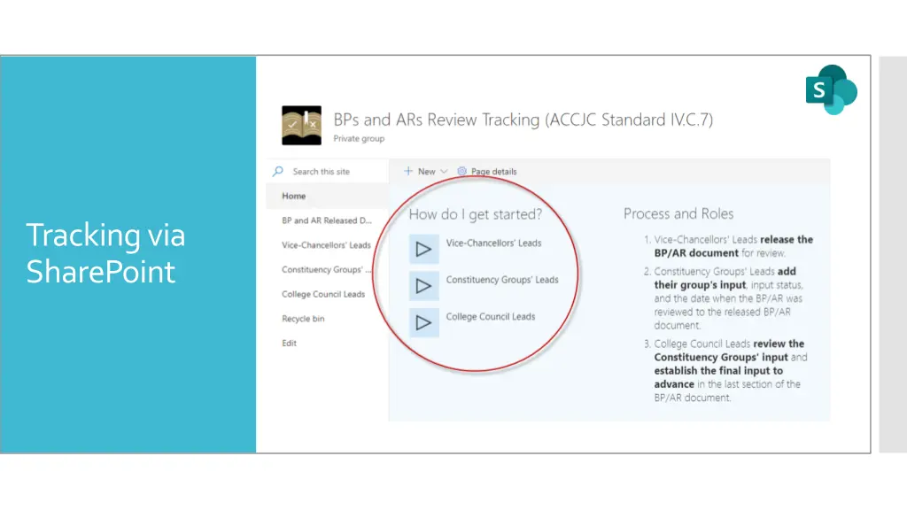 tracking via sharepoint 1