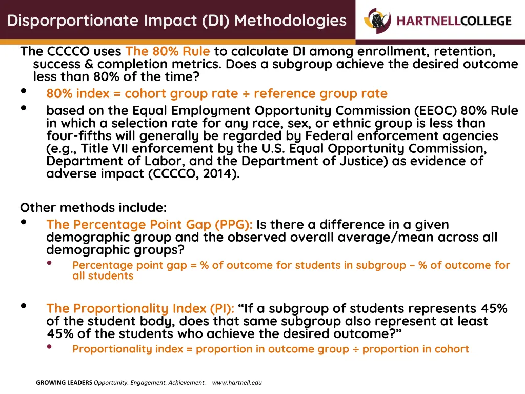 disporportionate impact di methodologies