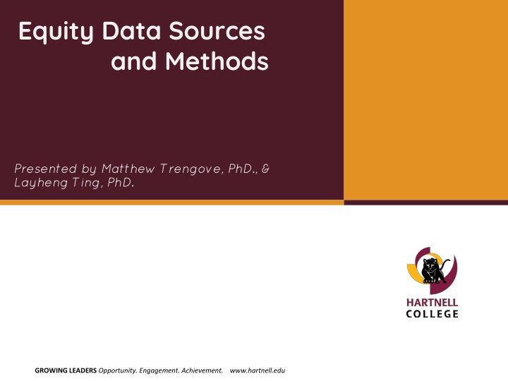 equity data sources and methods