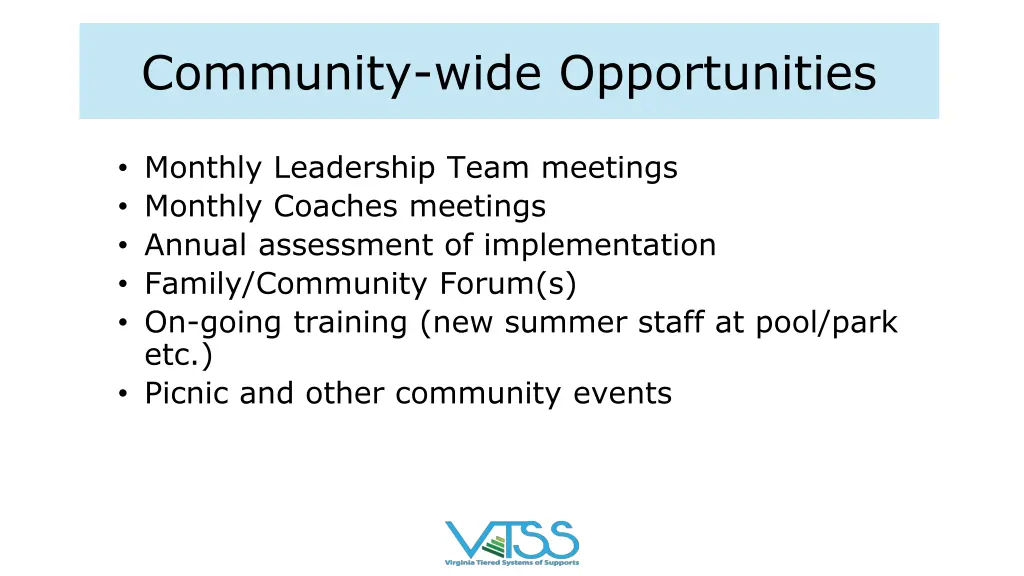 community wide opportunities