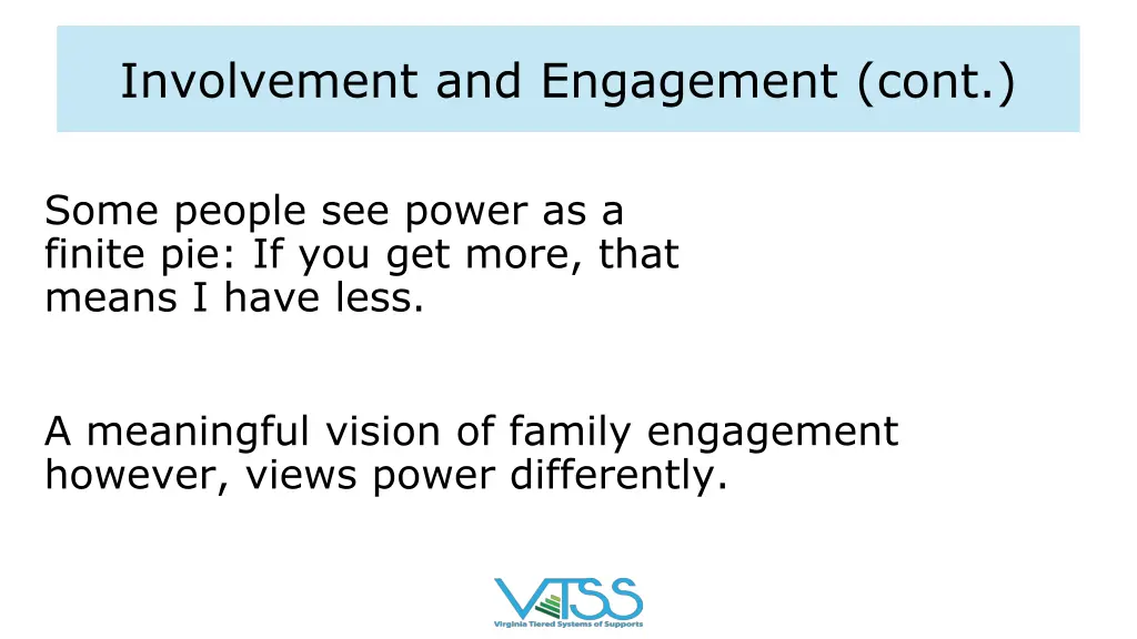 involvement and engagement cont