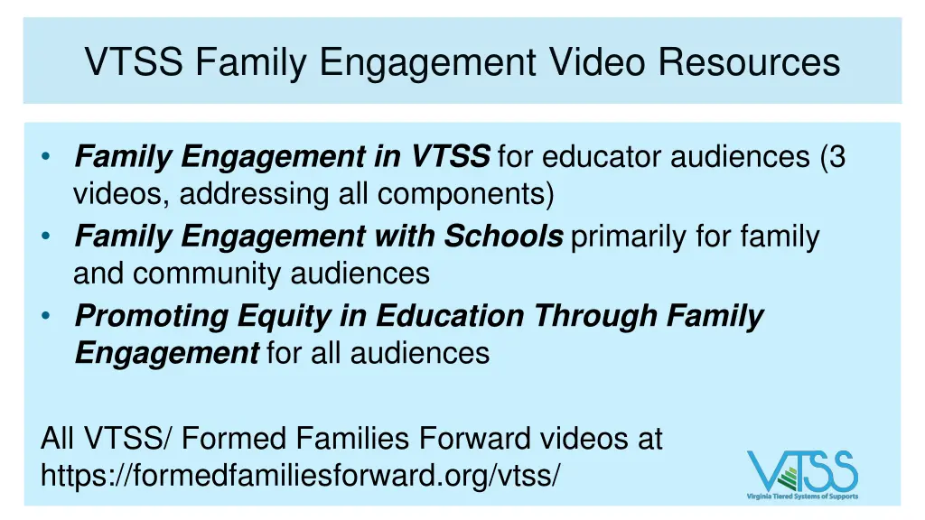 vtss family engagement video resources