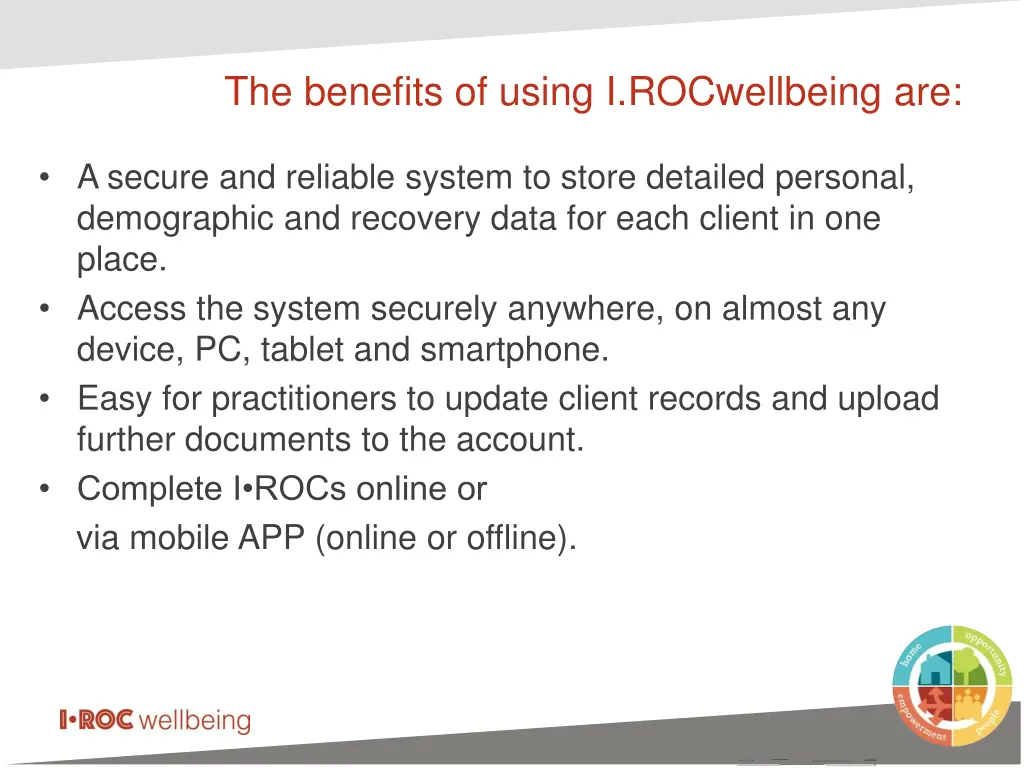 the benefits of using i rocwellbeing are