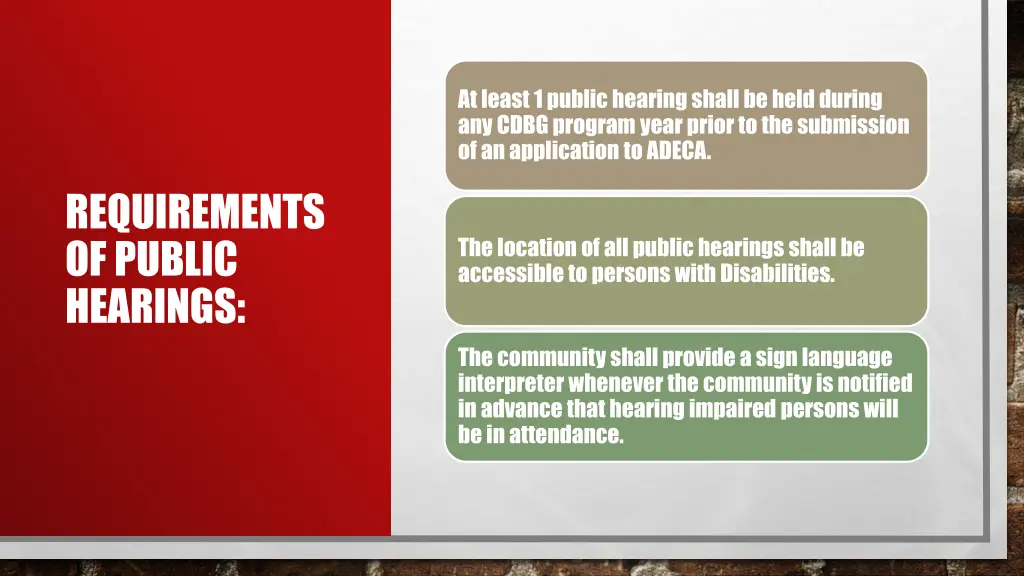 at least 1 public hearing shall be held during