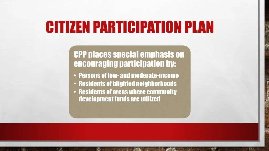 citizen participation plan 2