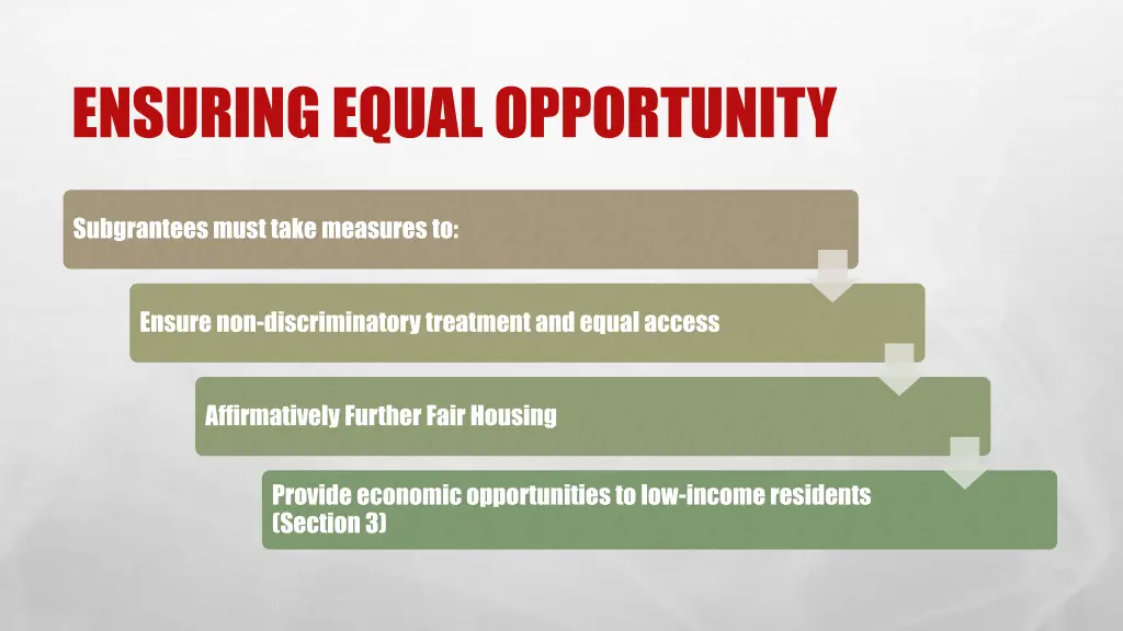 ensuring equal opportunity