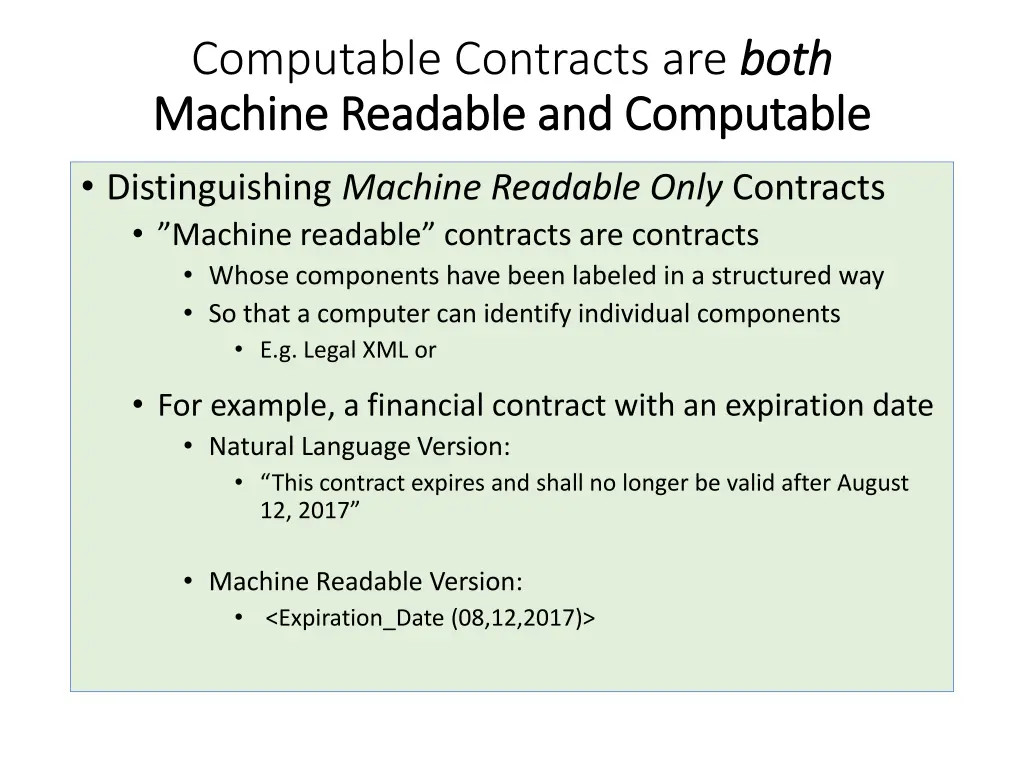 computable contracts are both machine readable