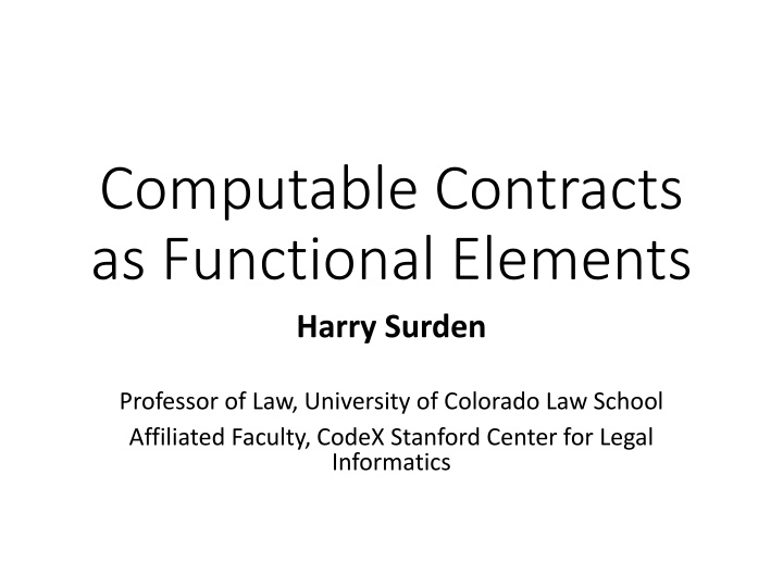 computable contracts as functional elements harry
