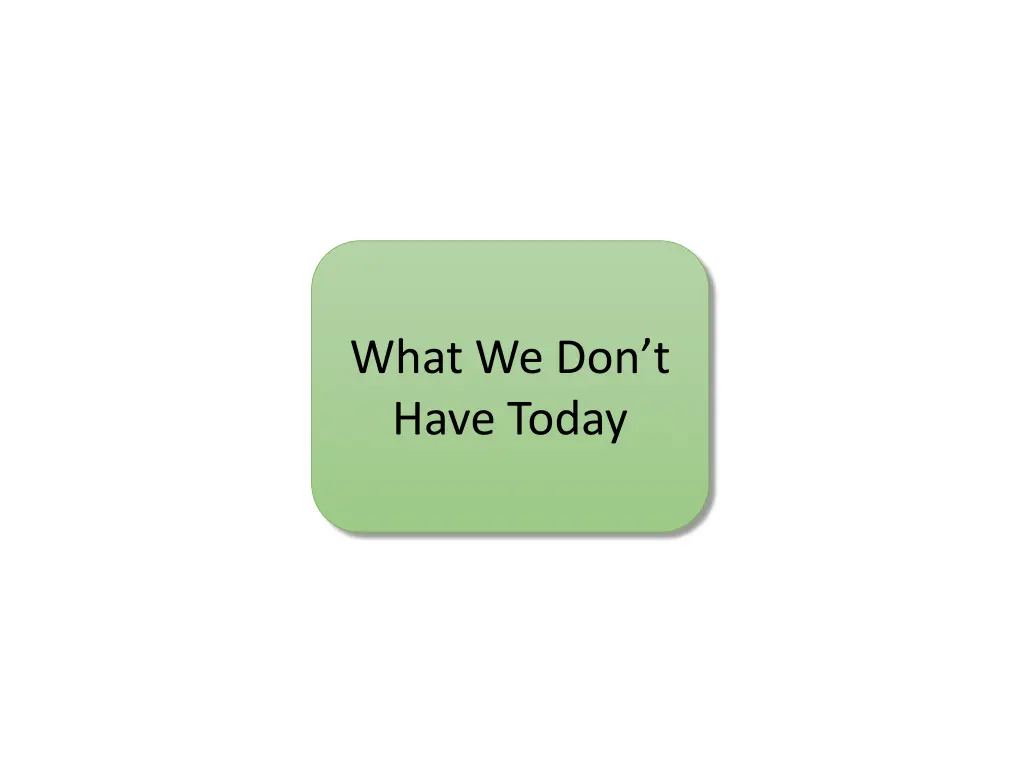 what we don t have today