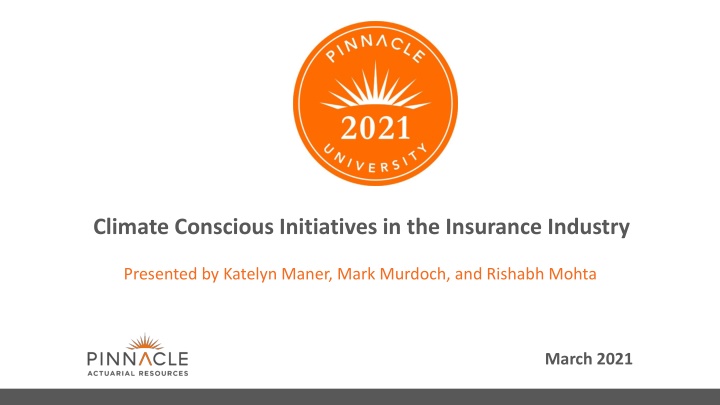 climate conscious initiatives in the insurance