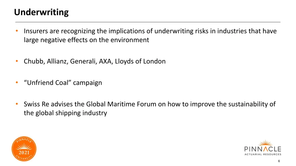 underwriting
