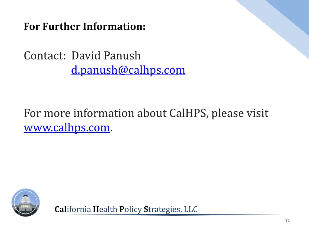 for further information